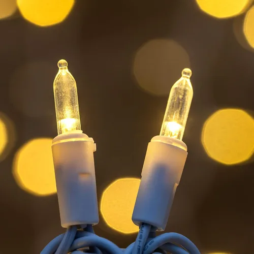 Miniatura 5 de 200 unidades de luces de Navidad LED de color blanco cálido, 66 pies de alambre blanco con certificación UL, juego de luces de cadena de calidad