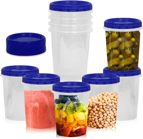 Miniatura 5 de 32 onzas – Paquete de 8 Contenedores de Comida Deli con Tapa Giratoria, Tapas de Rosca y Sellado, Contenedores de Almacenamiento de Plástico