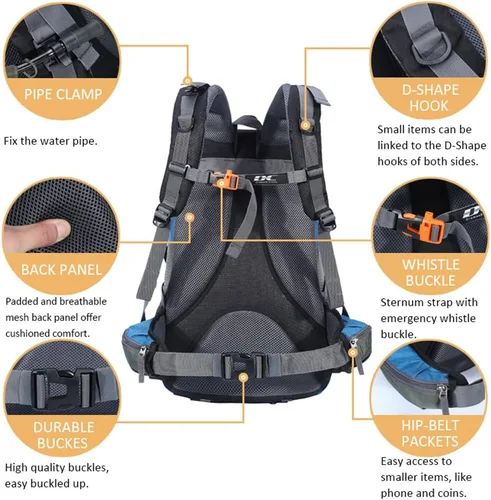 Miniatura 3 de Diamond Candy Mochila de Senderismo Impermeable para Hombres y Mujeres, Mochila Ligera de Día para Viajes y Campamento Waterproof Azul