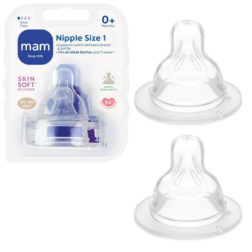 Miniatura 8 de MAM Tetinas de biberón de flujo medio nivel 2, para más de 2 meses, tetinas de silicona SkinSoft para biberones, se adapta a todos los biberones