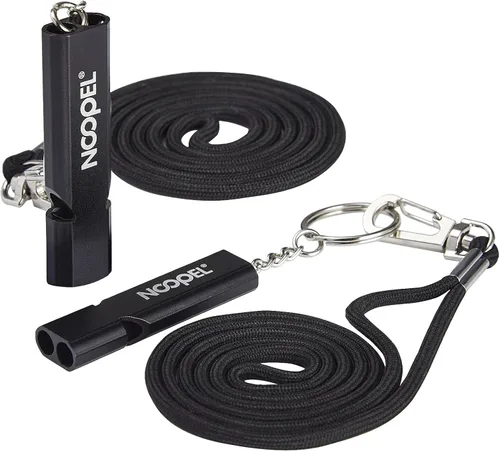Noopel Silbatos de emergencia, silbato de seguridad con cordón y llavero para acampar al aire libre, senderismo, barco, mochilero, pesca, kayak, 2