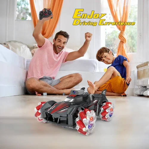 Miniatura 8 de Yasola Auto RC con cámara para niños, control remoto giratorio de 360° de alta velocidad, vehículo de acrobacias de juguete para niños y niñas