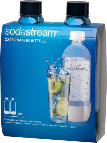 Miniatura 2 de SodaStream 1L Classic DWS Botella para bebidas carbonatadas, color negro (paquete doble), paquete de 2