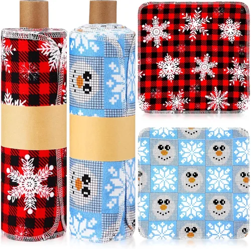 Redbaker 50 piezas de toallas de papel reutilizables, paños de algodón reutilizables sin papel, toallas de papel absorbentes lavables para inodoro,