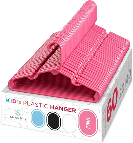 Miniatura 10 de Sharpty Perchas de plástico para niños, perchas para ropa de bebé, niños pequeños y niños, uso estándar diario, ideal para armario de niños y niñas