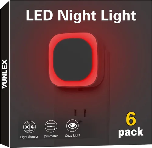 Miniatura 15 de YUNLEX - Pack de 4 luces nocturnas de luz blanca cálida, cuidado suave para los ojos con brillo suave regulable y reflexión indirecta, sensor