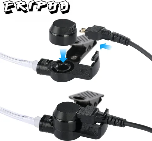 Miniatura 3 de Auricular de policía de 0.138 pulgadas/1 pin solo escucha tubo acústico auricular para altavoz remoto micrófono Motorola Kenwood radio de 2 vías FBI