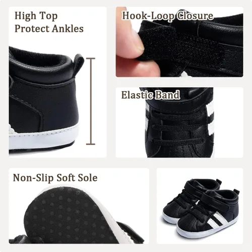 Miniatura 4 de KaKaKiKi - Tenis de lona para bebé infante niños tenis con suela de goma antideslizante tenis de caramelo caminantes primerizos precaminando tenis