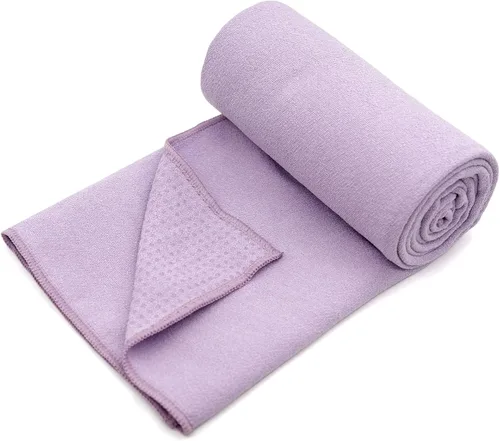 Miniatura 2 de Eunzel Paquete de 2 toallas de yoga caliente con punto de agarre, toalla de tapete de yoga antideslizante absorbente de sudor para yoga caliente