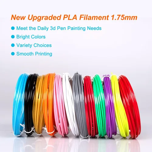 Miniatura 4 de Recargas de filamento para bolígrafo 3D Kretrum 12 colores Compatible con SCRIB3D MYNT3D PIKA3D Bolígrafo 3D para niños Cada color 3.05 metros