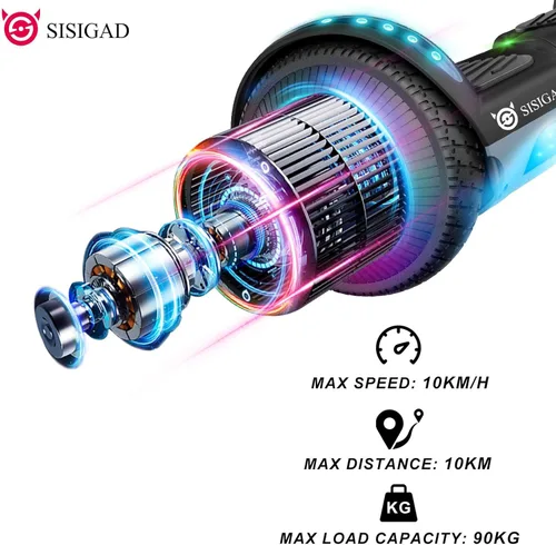 Miniatura 3 de SISIGAD Hoverboard para niños, 6.5 pulgadas modelo clásico Hoverboard (sin Bluetooth)