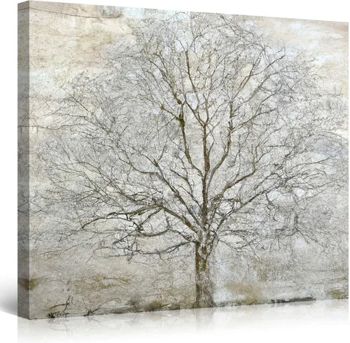 Miniatura 22 de Startonight Lienzo decorativo abstracto para pared, pintura del árbol de la vida amarillo, impresión grande estirada, moderna para dormitorio o sala