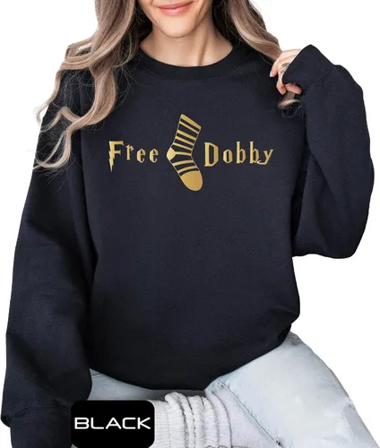 Miniatura 5 de Camisetas de Dobby gratis, regalo divertido para mujeres y hombres, calcetines gratis, camiseta gráfica, ropa casual de manga para verano, regalos
