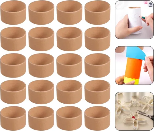 Miniatura 8 de Tubo de cartón marrón, 20 unidades, tubos de papel kraft para manualidades, rollos de cartón de extremo abierto, suministros de pintura para niños