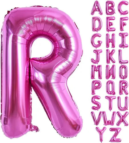 Miniatura 20 de TONIFUL Globos grandes de 40 pulgadas de color rojo rosa con letras B, globos gigantes de letras del alfabeto, globos grandes de Mylar