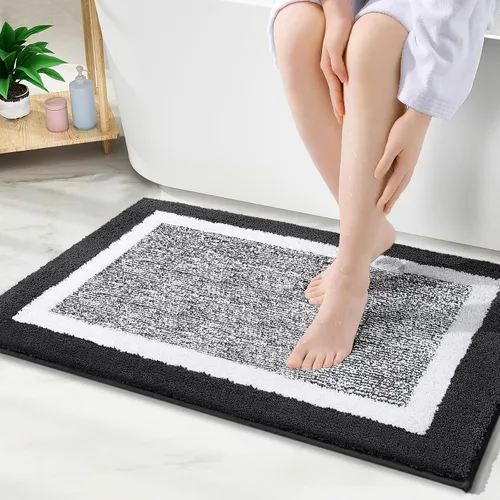 Miniatura 69 de OLANLY Alfombras de baño 24x16, tapete de baño de microfibra extra suave y absorbente, antideslizante, lavable a máquina, alfombra de baño esponjosa