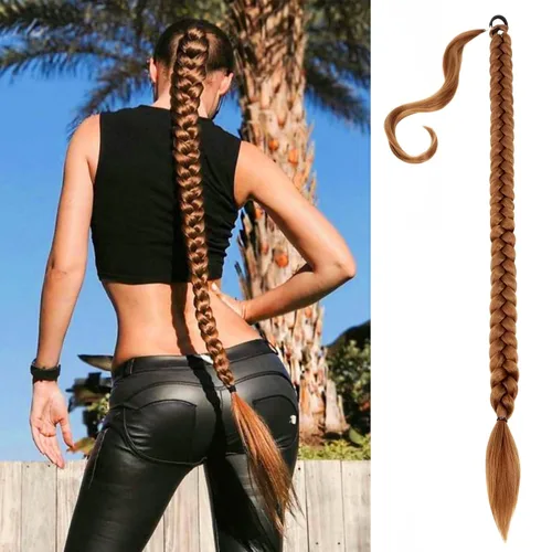 Miniatura 22 de Mebeli Extensiones de cola de caballo trenzadas, extensiones trenzadas, extensiones de cola de caballo largas trenzadas, extensiones de cola de #2