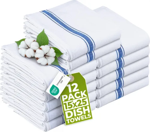 Utopia Towels – Trapo de cocina de 15 x 25 pulgadas, 100% algodón hilado en anillo, de lino súper absorbente, barra de limpieza suave y Azul
