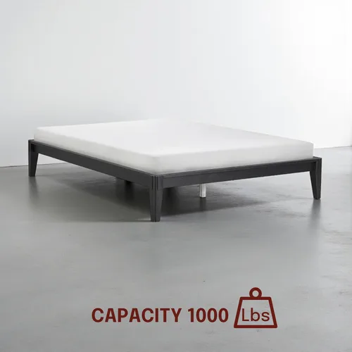 Miniatura 7 de NTC Bastidores de cama Sapa con cabecero y sin cabecero (sin cabecero, negro quemado, matrimonial)
