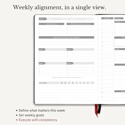 Miniatura 6 de The Phoenix Planner - El mejor calendario diario y agenda para establecer objetivos, aumentar la felicidad y la productividad, diario de gratitud