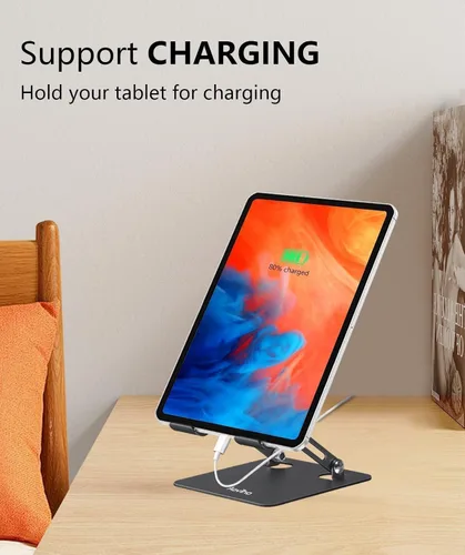 Miniatura 4 de Aoviho - Soporte para tableta portátil para escritorio, soporte de escritorio ajustable para tableta, soporte de aluminio plegable para iPad Pro