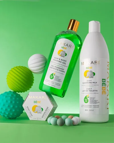 Miniatura 4 de Makari Bebe - Leche limpiadora (33.8 fl oz) Fórmula de lavado corporal y suavizante para piel seca Ayuda a reconfortar la piel delicada Suave