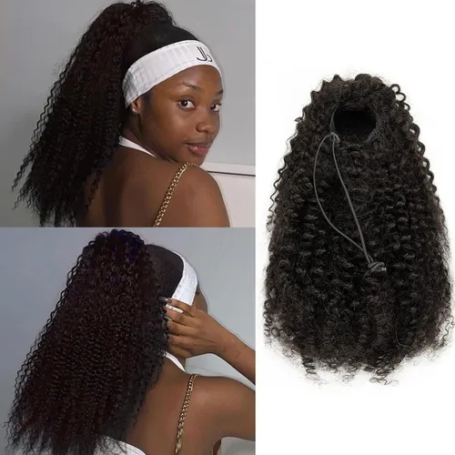 Miniatura 10 de Extensiones de cabello rizado con horquillas, cabello humano virgen Remy, extensiones de pelo rizado brasileño 4B 4C, grado 8A, gruesos