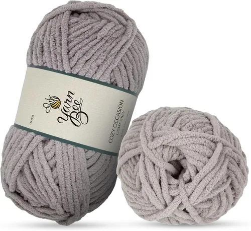 Miniatura 15 de Hilo Yarn Bee súper voluminoso para crochet y tejer – Rollo suave – 92,4 metros de hilo 100% poliéster para crochet, mantas, sombreros y más