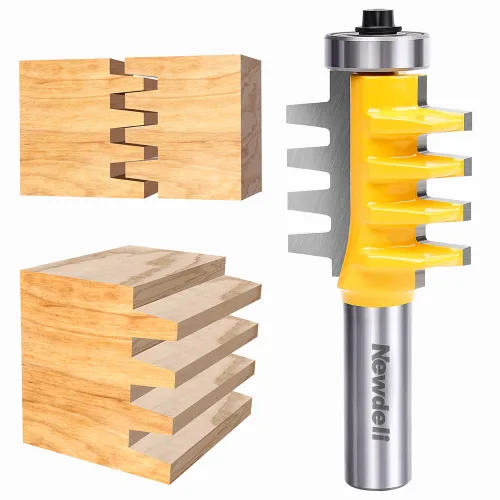 Miniatura 13 de Juego de brocas para enrutador de lengüeta y ranura, Juego de brocas para enrutador de lengüeta y ranura Newdeli, vástago de 1/2, brocas ajustables