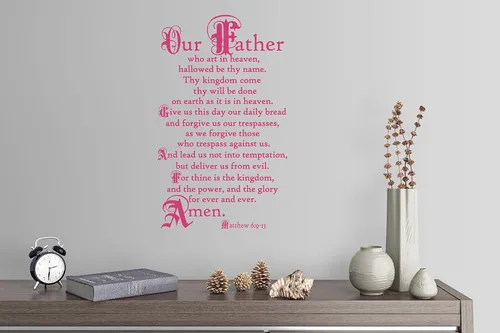 Miniatura 8 de 38"x24" Lord's Prayer Our Father Who Art in Heaven Give Us This Day Our Daily Bread Amen Mateo 6:9-13 - Adhesivo decorativo para pared