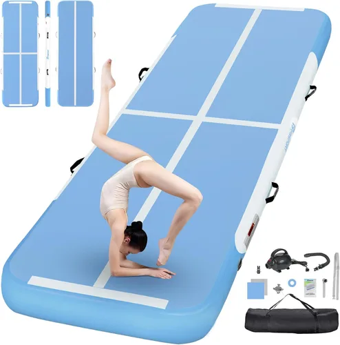 Miniatura 19 de FBSPORT - Colchonetas inflables de entrenamiento de 4 u 8 pulgadas de grosor, pistas de gimnasia para uso en el hogar, animadoras, yoga