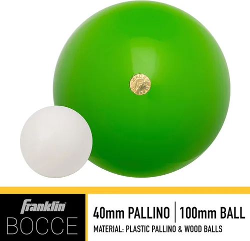 Miniatura 2 de Franklin Sports - Juego de 8 bolas de madera y 1 palino, juego de playa, patio trasero o fiesta al aire libre, fabricado en Italia