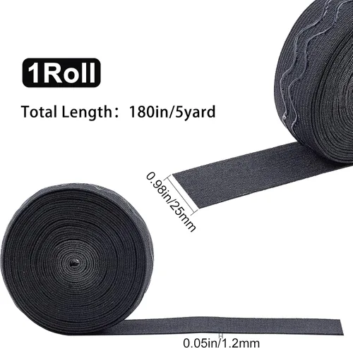 Miniatura 2 de GORGECRAFT Cinta elástica de silicona antideslizante de 5 yardas de 1 pulgada de ancho, banda de agarre elástica de goma, correas elásticas