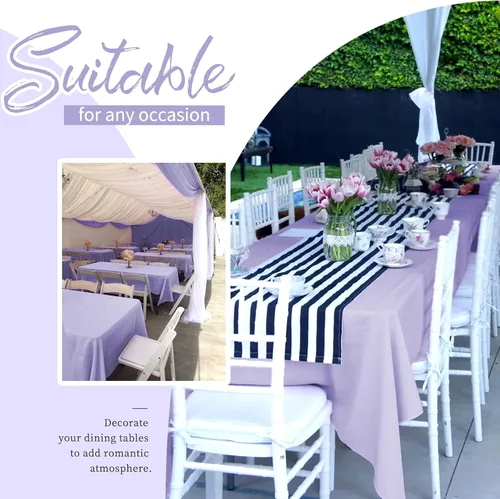 Miniatura 544 de Showgeous Paquete de 4 manteles redondos color rosa intenso de 120 pulgadas de poliéster para mesas redondas, manteles de tela decorativa lavable
