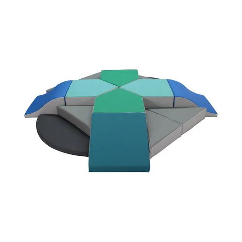 Miniatura 9 de FDP SoftScape Mega Fun 360 Escalador, estructura de juego activo para interiores para niños pequeños y niños, escalones y rampas de espuma suave
