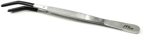 Miniatura 8 de JTS - Pinzas de punta recubiertas de PVC con puntas dobladas de goma para laboratorio industrial de joyería, puntas de pinzas tienen revestimiento
