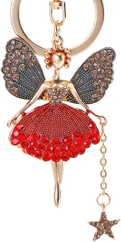 Miniatura 6 de Colgante de cristal del bolso del llavero del ángel del baile de las mujeres de la manera