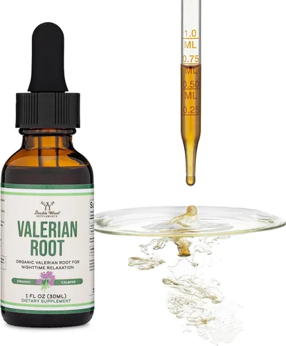 Miniatura 3 de Gotas de raíz de valeriana para dormir, extracto de tintura de raíz de valeriana orgánica de 168 mg - 1 onza líquida, 30 porciones
