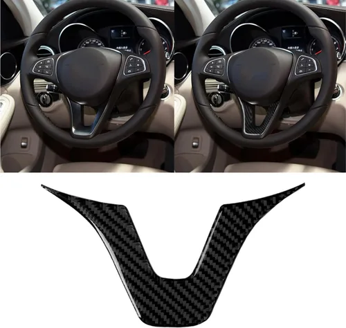 Miniatura 16 de para Mercedes-Benz Clase C W204 2011-2013 Real Cubierta de Panel de Fibra de Carbono Suave para Aire Acondicionado, Adhesivo de Marco de Panel