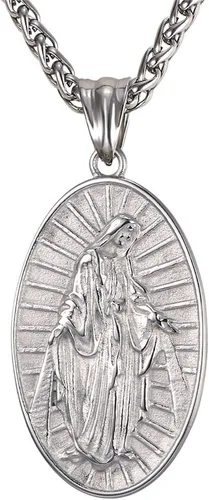 Miniatura 114 de U7 Saint Benedict/Michael Medal Necklace, 316L Stainless Steel Virgin Mary Necklace for Men Women, Bible Verse Protection Necklace Catholic