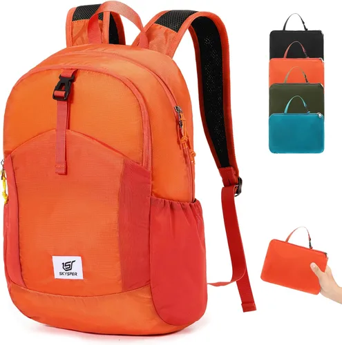 Miniatura 8 de SKYSPER Mochila pequeña de senderismo para hombres y mujeres, 20L, RFID, mochila plegable ultraligera y plegable, mochila de viaje ligera y plegable