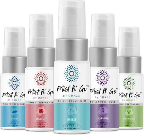 Miniatura 53 de Mist N' Go by Omaze - Aerosol de Baño de Viaje para Inodoro Eliminador de Olores - Aerosol de Inodoro de Viaje para Ambientador de Aire de Baño