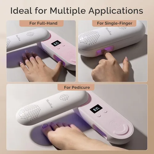 Miniatura 8 de MelodySusie P-PLUS20F - Lámpara de uñas compacta inalámbrica con innovador panel giratorio y diseño de protección UV, la luz UV recargable cura