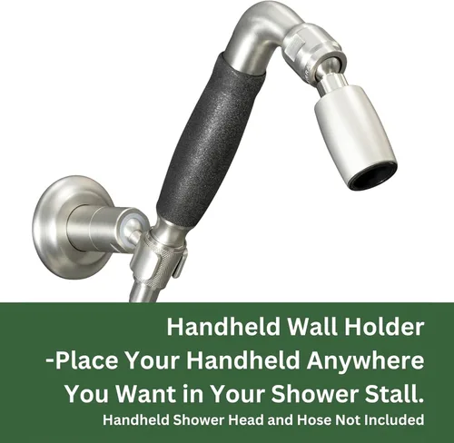 Miniatura 2 de High Sierra® - Soporte de pared de metal sólido para cabezales de ducha de mano - Acabado dorado cepillado