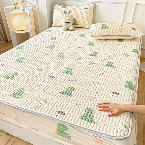 Miniatura 8 de FCLDESHOP Comfort Hotel - Sábana bajera ajustable de bolsillo profundo, juego de sábanas bajeras y fundas de almohada de seda de hielo de látex