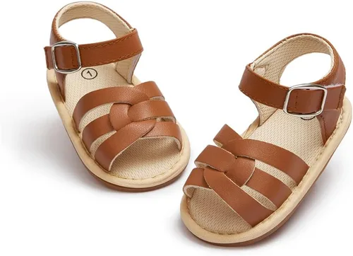 Miniatura 110 de Meckior Sandalias de verano con punta abierta y suave de piel sintética para bebés y niñas pequeñas