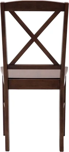 Miniatura 7 de DUHOME Juego de 2 sillas de comedor de madera con respaldo cruzado, sillas de cocina, sillas laterales de nogal
