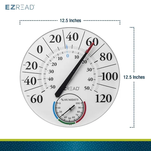 Miniatura 2 de Headwind Consumer Products EZREAD - Termómetro de esfera colgante, termómetros meteorológicos para uso en interiores y exteriores, diámetro grande