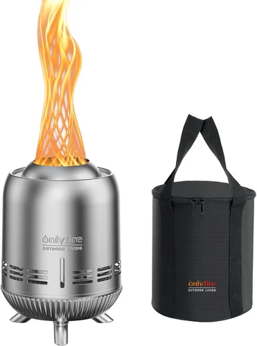 Miniatura 10 de Fogata de mesa que quema maderas/pellets, chimenea pequeña portátil con bolsa de almacenamiento para camping, tailgating, RV, patio, patio trasero