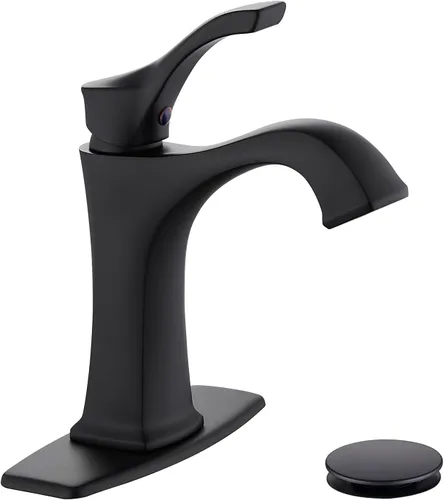 Miniatura 12 de Grifo de Baño de Níquel Cepillado, Grifo de Lavabo de Baño Centerset de Una Sola Manija Sanliv con Desagüe Pop-Up y Placa de Cubierta